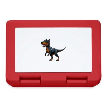 T-Rex Doberman Mix Fabulous Animal - Lunchbox - red - Front