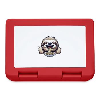 Cute sloth with ramen, noodles and chopsticks - Lunchbox - red - Front
