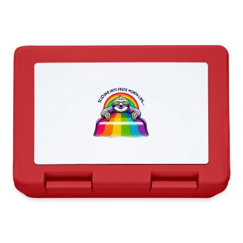 LGBTQ Pride Faultier Regenbogen Rutsche - Brotdose - Rot - Vorne