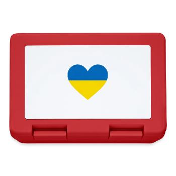 Ukraine, Coeur, Drapeau, Amour, Amitié, Paix - Boîte à goûter - rouge - Devant