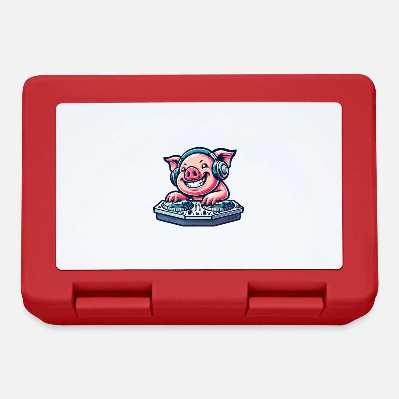 Pig DJ Disco Music Party Techno Minimal - Lunchbox - red