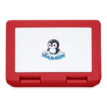 Penguin, Global Warming & Melting Ice - Lunchbox - red - Front