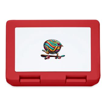 Oeuf de Pâques Skateboard poussin, oiseau patineur - Boîte à goûter - rouge - Devant