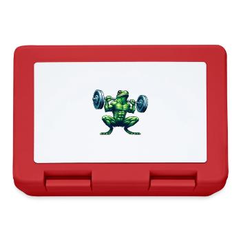 Muscular Frog Weightlifter Fitness - Lunchbox - red - Front