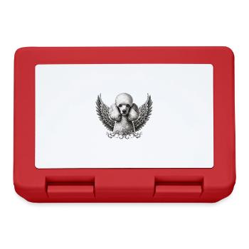 Ange caniche élégant avec ailes Noir Blanc - Boîte à goûter - rouge - Devant
