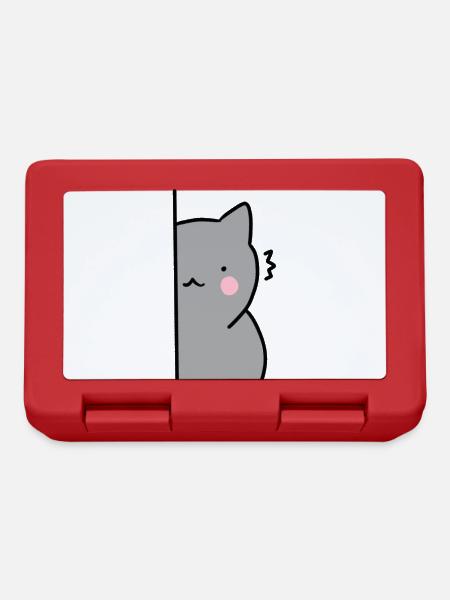 Nettes Kawaii Katzen Anime Cartoon Kätzchen - Brotdose - Rot