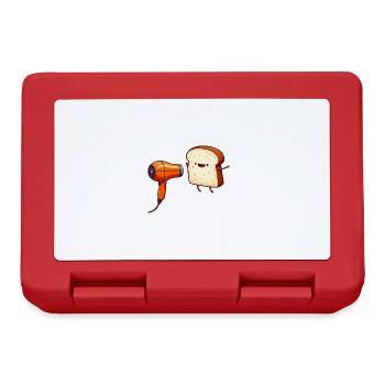 Toast mit Fön Toasten Cartoon - Brotdose - Rot - Vorne