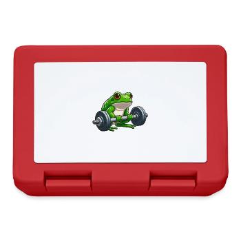 Strong frog while lifting weights - Lunchbox - red - Front