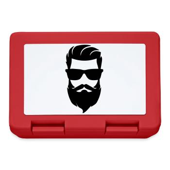 Symbole de barbe du visage - Boîte à goûter - rouge - Devant