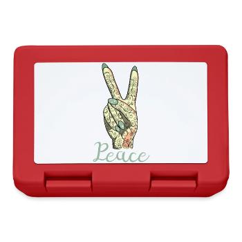 Peace Zeichen Victory Symbol Frau - Brotdose - Rot - Vorne