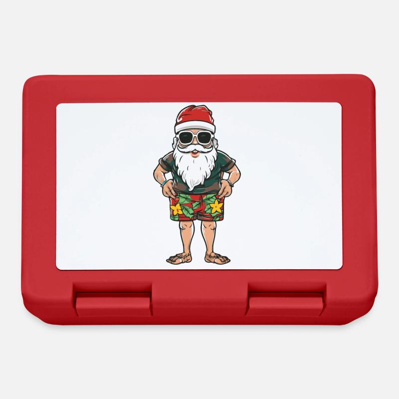 Weihnachtsmann Urlaub Santa - Brotdose - Rot