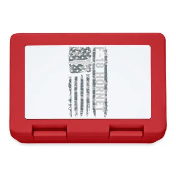 F-18 Hornet American Flag Military Camouflage F1 - Lunchbox - red - Front