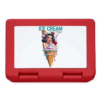 Retro Pinup Eiscreme Neonkunst - Brotdose - Rot - Vorne