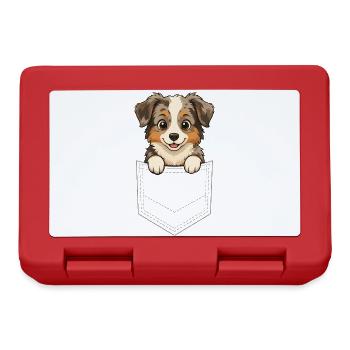 Australian Shepherd Puppy Cartoon, The - Lunchbox - red - Front