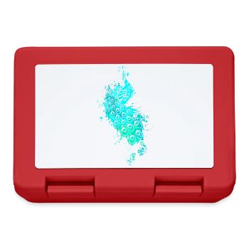Splash Art Blue Peacock - Lunchbox - red - Front