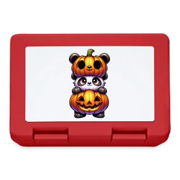Panda mignon d’Halloween en costume de citrouille dessin animé - Boîte à goûter - rouge - Devant