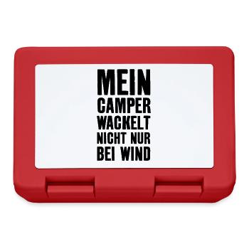 LUSTIG CAMPING SPRÜCHE CAMPER WOHNMOBIL - Brotdose - Rot - Vorne