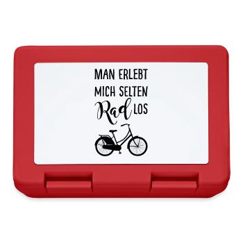Man erlebt mich selten Rad los mit Fahrrad - Brotdose - Rot - Vorne