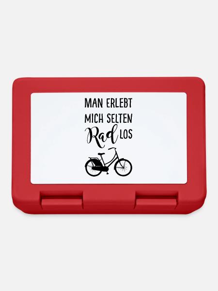 Man erlebt mich selten Rad los mit Fahrrad - Brotdose - Rot
