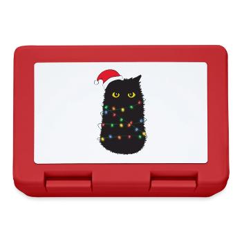 Arbre de Noël Chat Santa Hat Drôle - Boîte à goûter - rouge - Devant