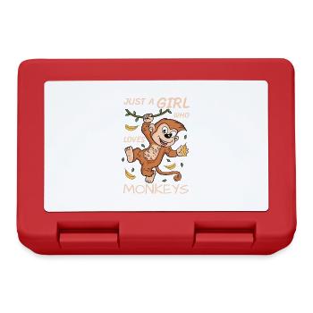 Just A Girl Who Loves Monkeys Monkeys Monkey Gift Idea - Lunchbox - red - Front