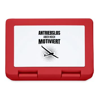 Antriebslos Aber Hoch Motiviert Segelflug Geschenk - Brotdose - Rot - Vorne