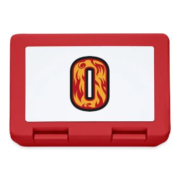 Buchstabe O mit Flammen - Buchstabe mit Feuer 🔥 - Brotdose - Rot - Vorne