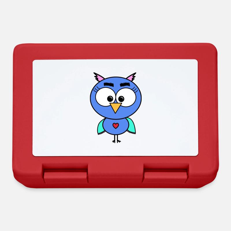 Owl Blue - Lunchbox - red