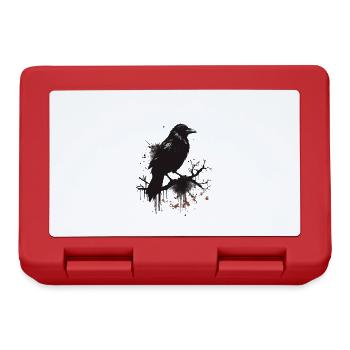 Corbeau noir, corneille à l’encre - Boîte à goûter - rouge - Devant