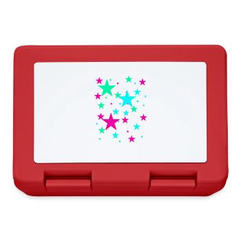 Stars, star, colorful stars - Lunchbox - red - Front