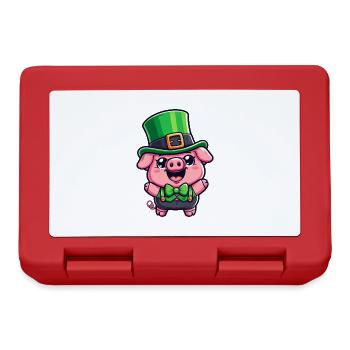 St. Patrick's Day Pig Cartoon - Lunchbox - red - Front
