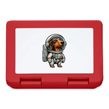 Dachshund in Space Astronaut Adventure - Lunchbox - red - Front