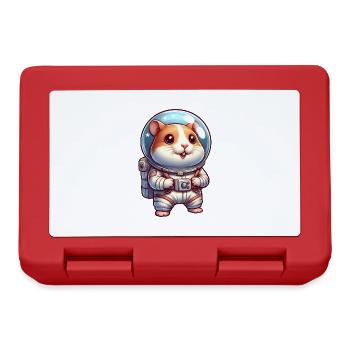 Cute hamster astronaut in space - Lunchbox - red - Front
