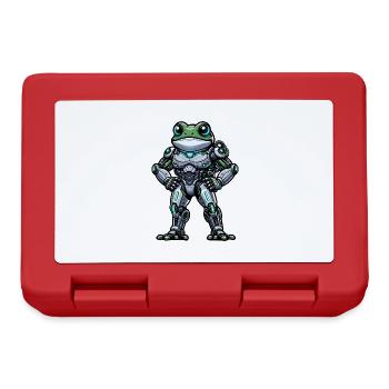 Roboter Frosch Dabbing Mech Cyborg Cool - Brotdose - Rot - Vorne