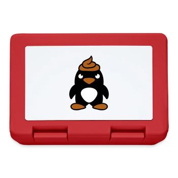 Pinguin Kacke auf Kopf gemacht Lustige Kot Scheiße - Brotdose - Rot - Vorne