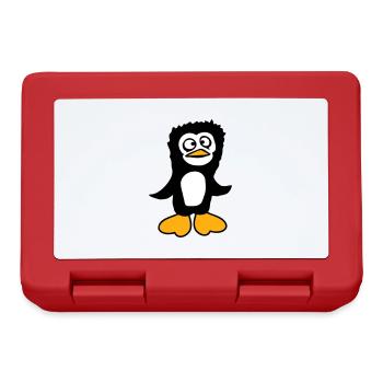 Le pingouin a l’air confus, stupide, drôle, grimace - Boîte à goûter - rouge - Devant