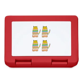 Boucles de chat quadruples - Boîte à goûter - rouge - Devant
