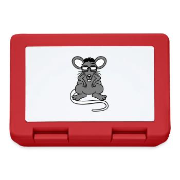 Maus Nerd Geek Hornbrille Schlau Intelligent Freak - Brotdose - Rot - Vorne