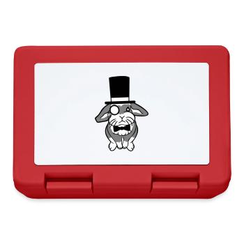 Mr. Bunny Gentleman Top Hat Monocle Glasses - Lunchbox - red - Front