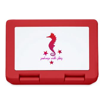 rotes Seepferdchen mit Sternchen pink - Brotdose - Rot - Vorne