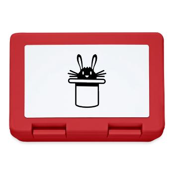 Lapin Chapeau Haut de forme Sorcier Lapin Sorcier Mignon - Boîte à goûter - rouge - Devant