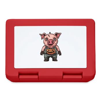 Schwein Halloween Lustig Zombie - Brotdose - Rot - Vorne