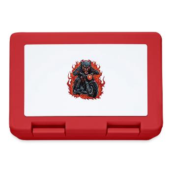 Moto loup motard - Boîte à goûter - rouge - Devant