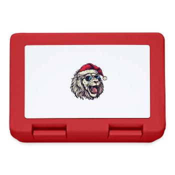 Lion Noël Drôle - Boîte à goûter - rouge - Devant