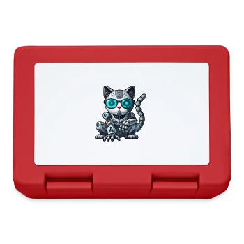 Cool Cats Cyborg Mech Comic Illustration - Lunchbox - red - Front