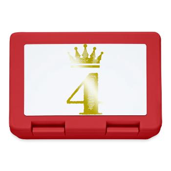 4 Chiffre Couronne Or - Boîte à goûter - rouge - Devant