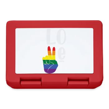 Love Rainbow Hand Pride LGBTQ Shirt - Lunchbox - red - Front