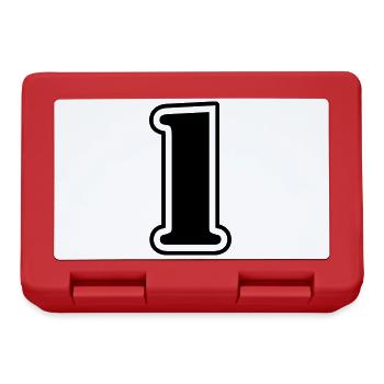 1 symbole numérique - Boîte à goûter - rouge - Devant