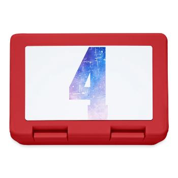 numéro 4 – Cadeau anniversaire 4 ans - Boîte à goûter - rouge - Devant