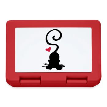 Chat coeur rouge / chat - coeur - yoga - Boîte à goûter - rouge - Devant
